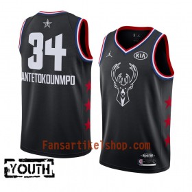 Milwaukee Bucks Trikot Giannis Antetokounmpo 34 2019 All-Star Jordan Brand Schwarz Swingman - Kinder